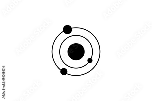 Atom Orbit Structure Icon Minimal Style