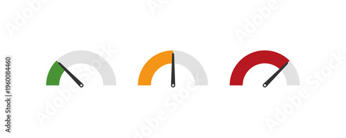 Speedometer Gauge Indicator Level Icon Set