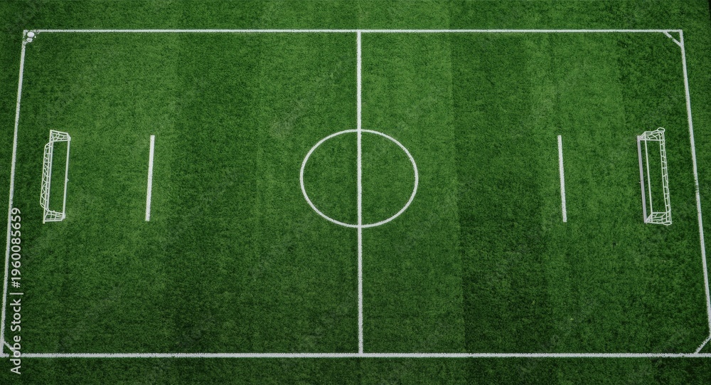 Obraz premium a professional soccer pitch with goalposts and markings