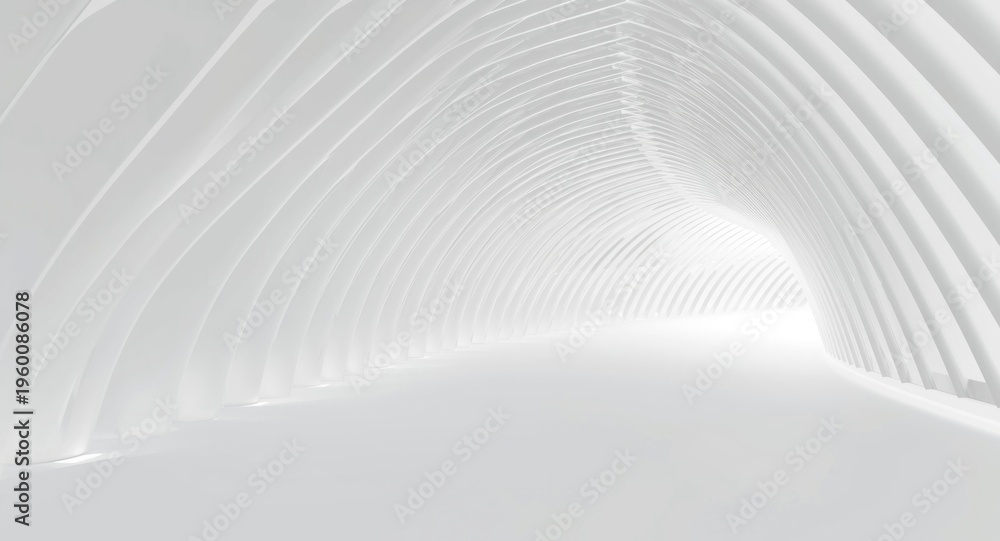 Obraz premium Futuristic minimalism in architecture with wave line patterns on white abstract background