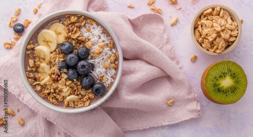 Smoothie bowl with a toppin...
