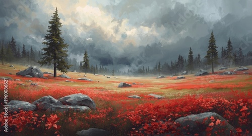 Painting illustrating a ser...