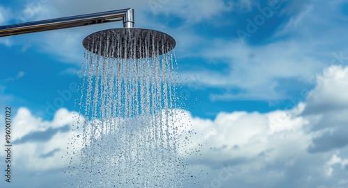 Outdoor coastal shower with...