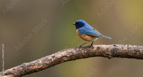 Content small bird with bri...