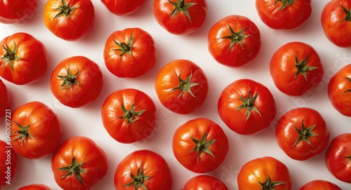Ripe organic tomatoes arran...