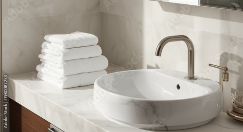 Elegant bathroom setup with...