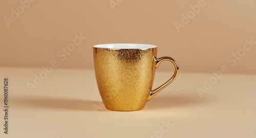 Bright shiny coffee cup fea...
