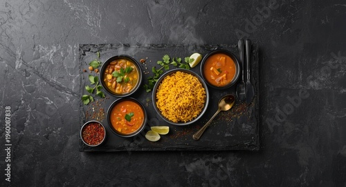 Assorted Indian cuisine dis...