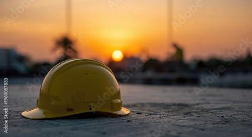 Safety helmet in yellow col...