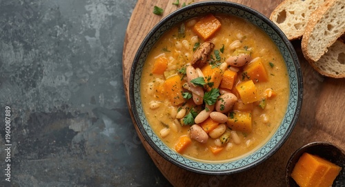 Creamy white bean soup with...