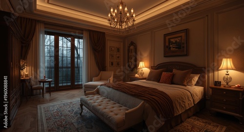 Luxurious romantic bedroom ...
