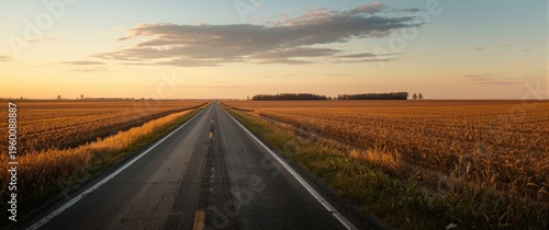 A straight road crossing a ...