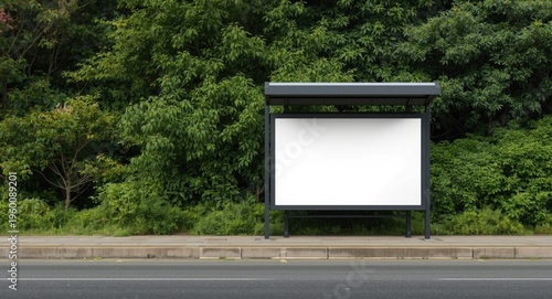 Roadside bus stop featuring...