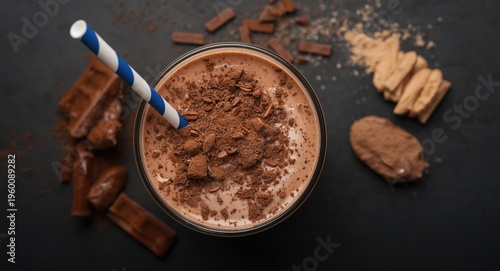 Chocolate protein shake wit...