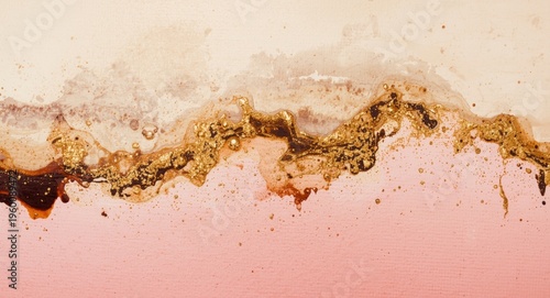 Abstract beige fluid painti...