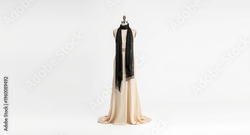 Long elegant dress on manne...