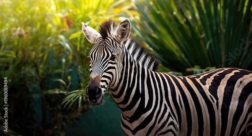 Joyous zebra moving through...