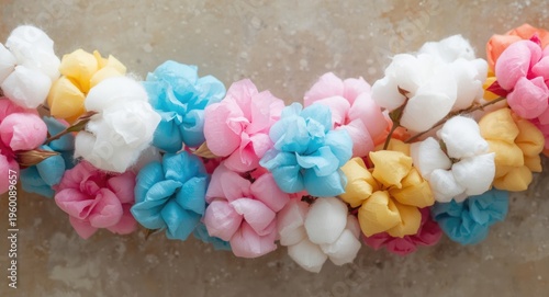 Bright cotton garland with ...
