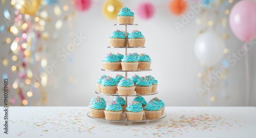 Party dessert table with ti...
