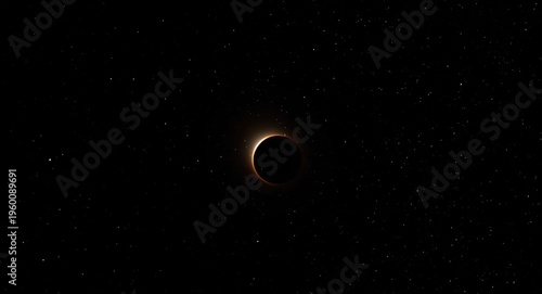 Silhouetted moon eclipse ag...