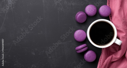 Purple macarons placed near...