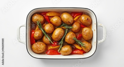 Golden baked potatoes with ...