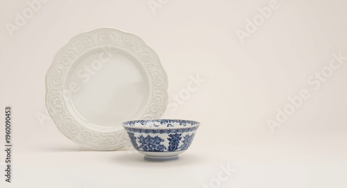 Ornamental white plate with...