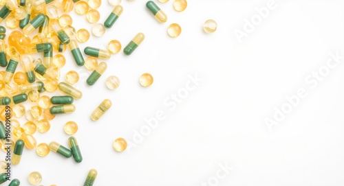 Scattered yellow and green ...
