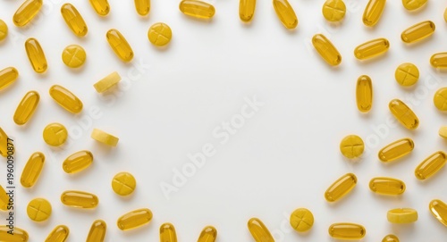 Yellow pharmaceutical table...