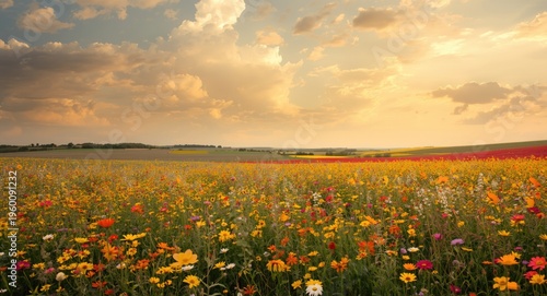 A vibrant flower-covered fi...