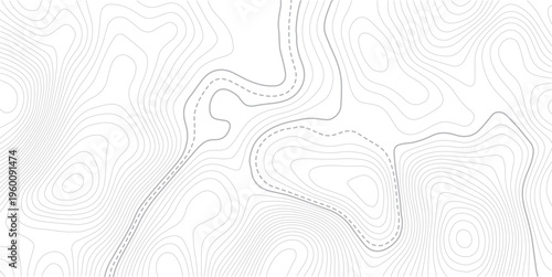 Topographic beautiful white and black contour topo wavy pattern map line design, geography map line,White geographic contour map. Abstract outline grid.
