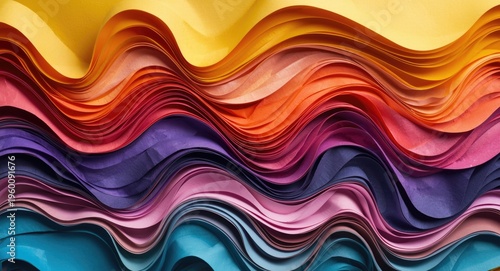 Colorful folded paper strip...