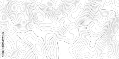 Topographic beautiful white and black contour topo wavy pattern map line design, geography map line,White geographic contour map. Abstract outline grid.
