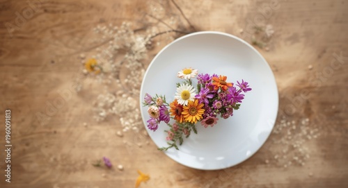 Simple white plate holding ...