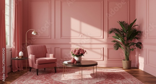 Pink themed classic interio...