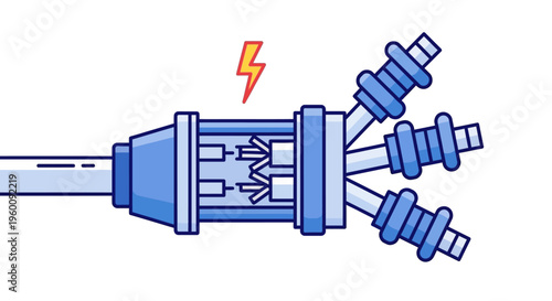 Electric plug with multiple prongs.