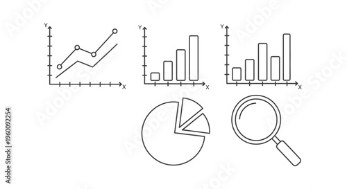 Business data analysis graph chart.