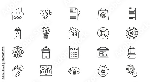 Collection of business icons and symbols.