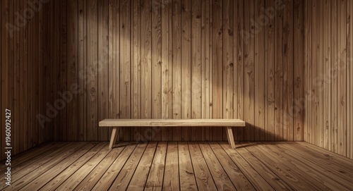 Natural wooden room setting...