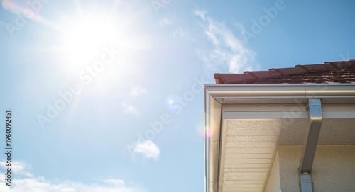 Metal guttering on tiled ro...