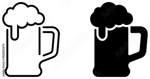 beer mug icon vector oktoberfest