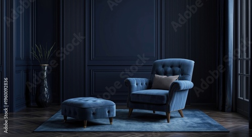 Luxury armchair in a dark b...