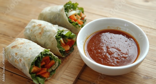 Crisp vegetable wraps and b...