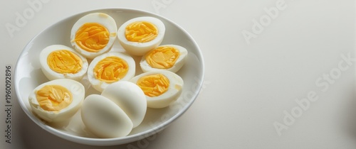 Selection of boiled egg sec...