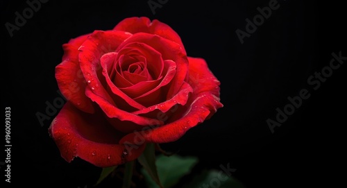 Illustrated red rose in ful...