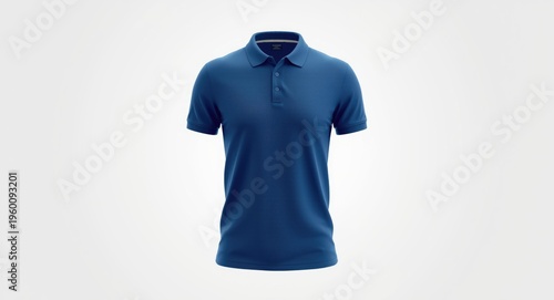 Blue polo shirt uniform moc...