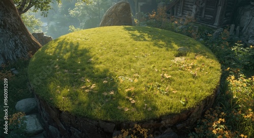 Fantasy realm with a round ...