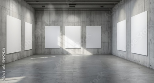 Open gallery room with whit...