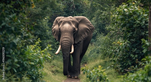 Large elephant wandering ca...