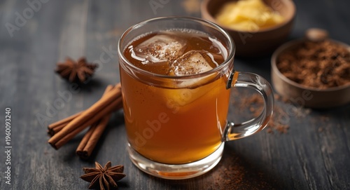 Homemade spiced hot toddy b...